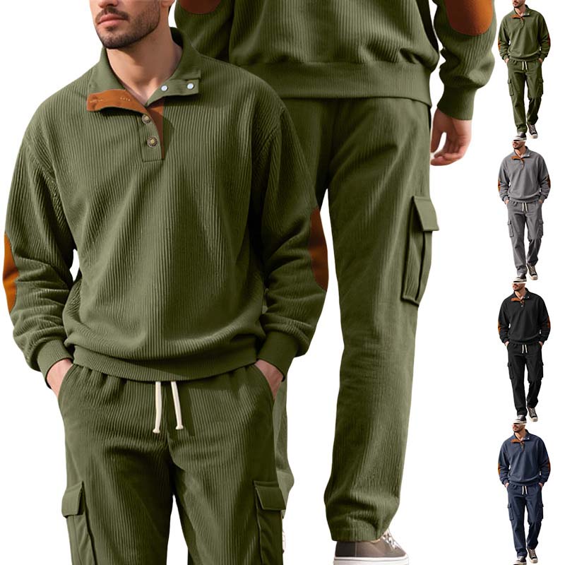 🔥Hot Sale Offers-Men’s Trendy Pullover and Cargo Pants 2-Piece Set