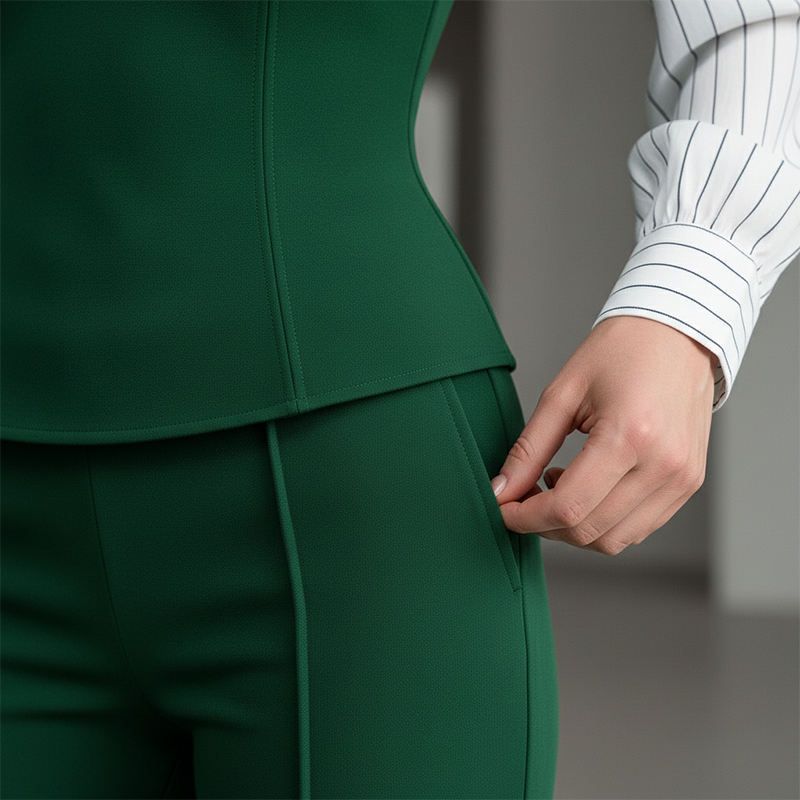 Women's Elegant Striped V-Neck Blouse & Wide-Leg Trouser Set