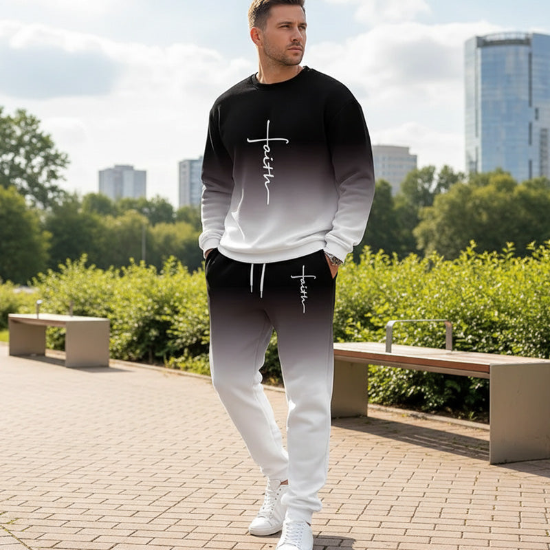 ⏰ Now only 48% off!🔥Men's tracksuit with round neck and gradient colors