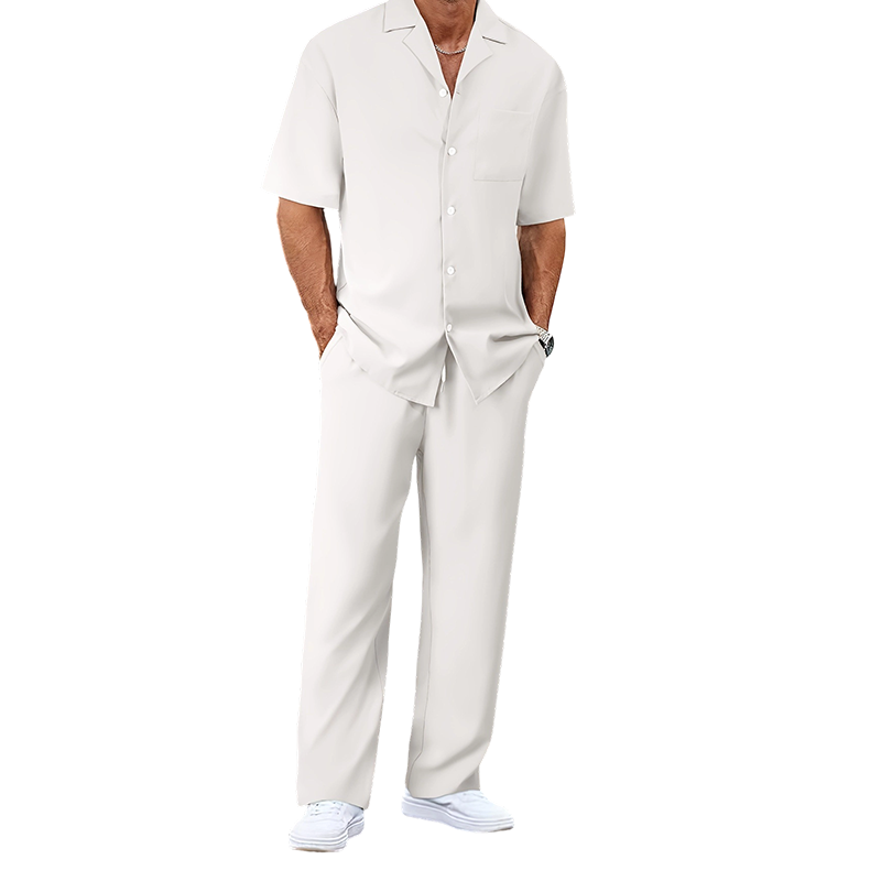 👕 Men's casual 2-piece set, short-sleeved shirt and pants