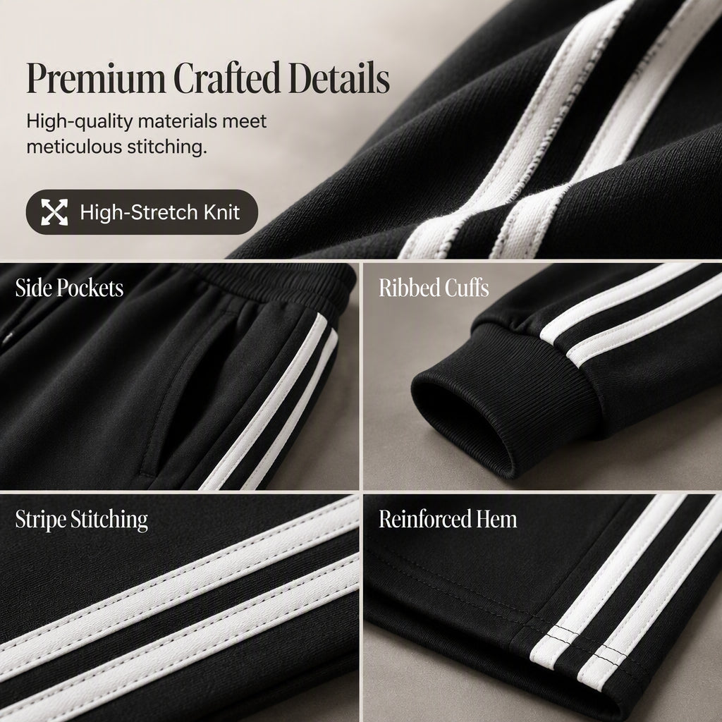 ⌛Limited-time offer-Women's Two-Piece Casual Set V-Neck Long Sleeve Top and Wide Leg Striped Pants Outfit