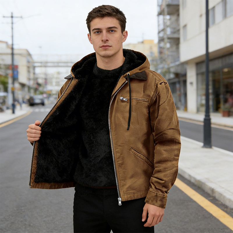 Men's Warm Hooded Work Jacket