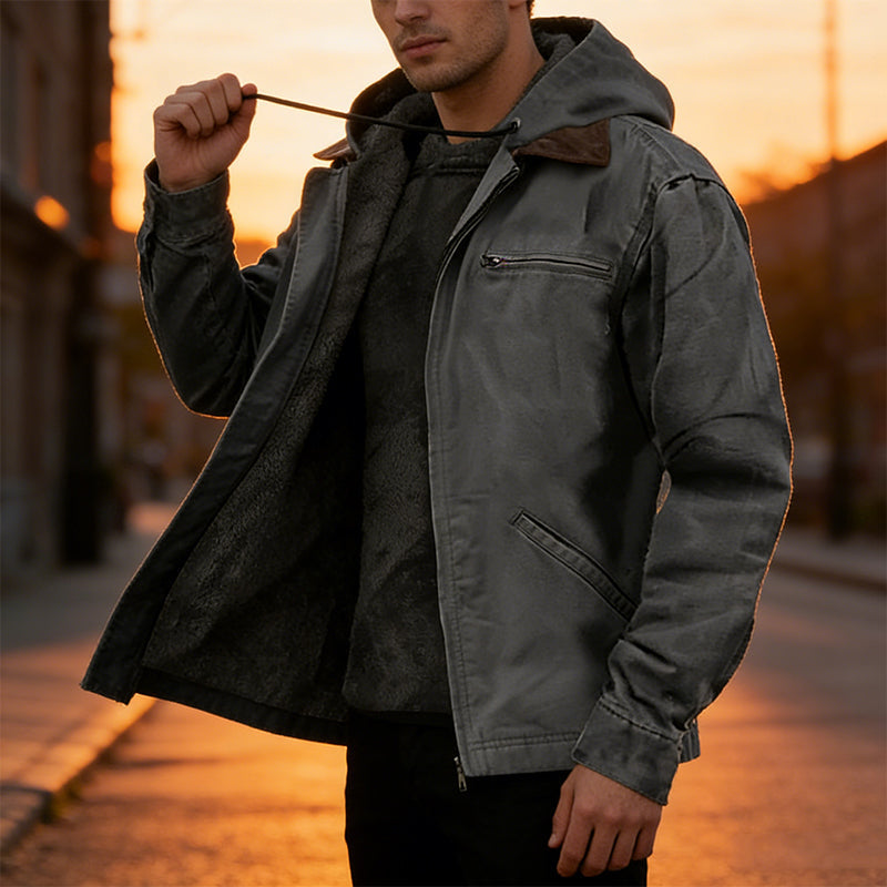 Men's Warm Hooded Work Jacket