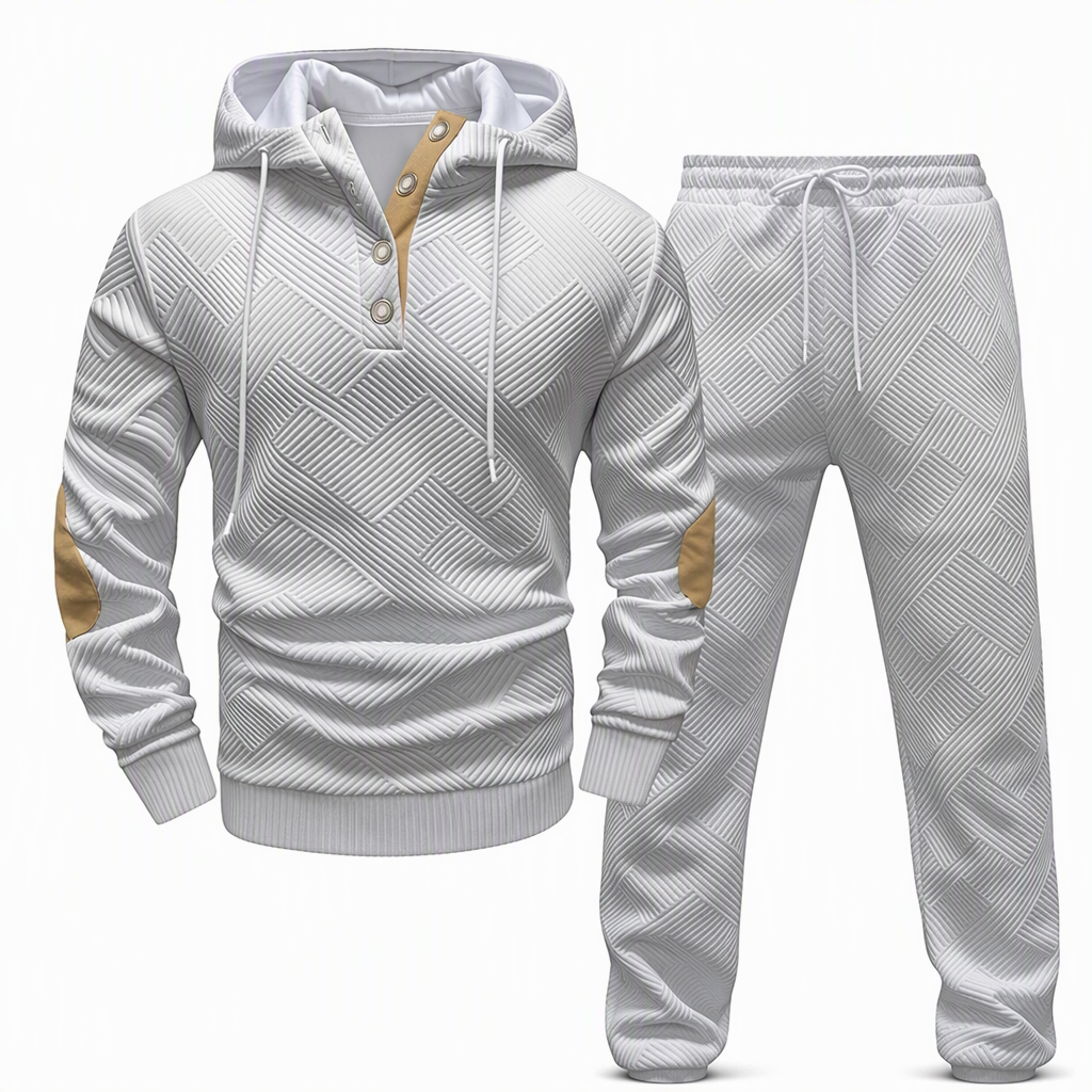 🖤Black Friday Sale:50% OFF🖤 🧥 Men's 2 Piece Hoodie Set – Premium Jacquard Knit, Breathable & Always Cool