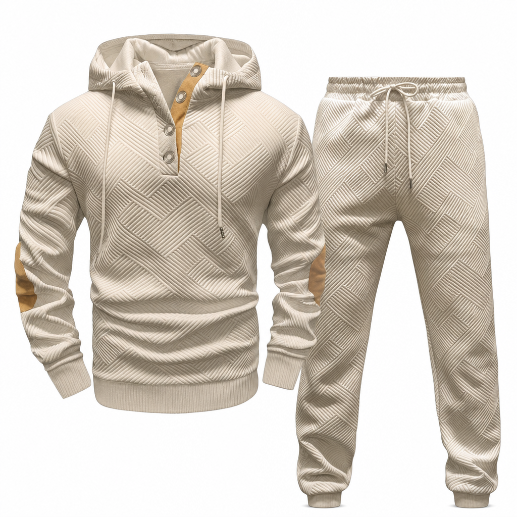🖤Black Friday Sale:50% OFF🖤 🧥 Men's 2 Piece Hoodie Set – Premium Jacquard Knit, Breathable & Always Cool