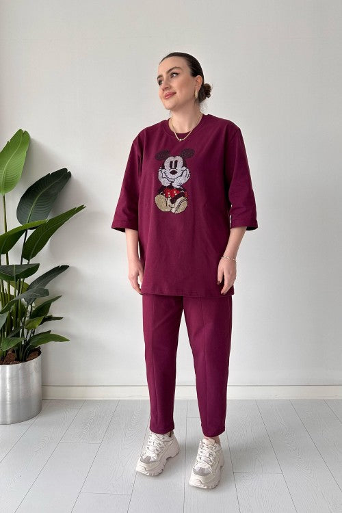 2025 New Design👗✨2-Piece Lounge Set Stone Mickey Suit