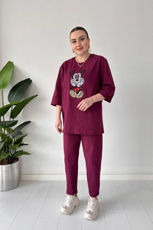 2025 New Design👗✨2-Piece Lounge Set Stone Mickey Suit