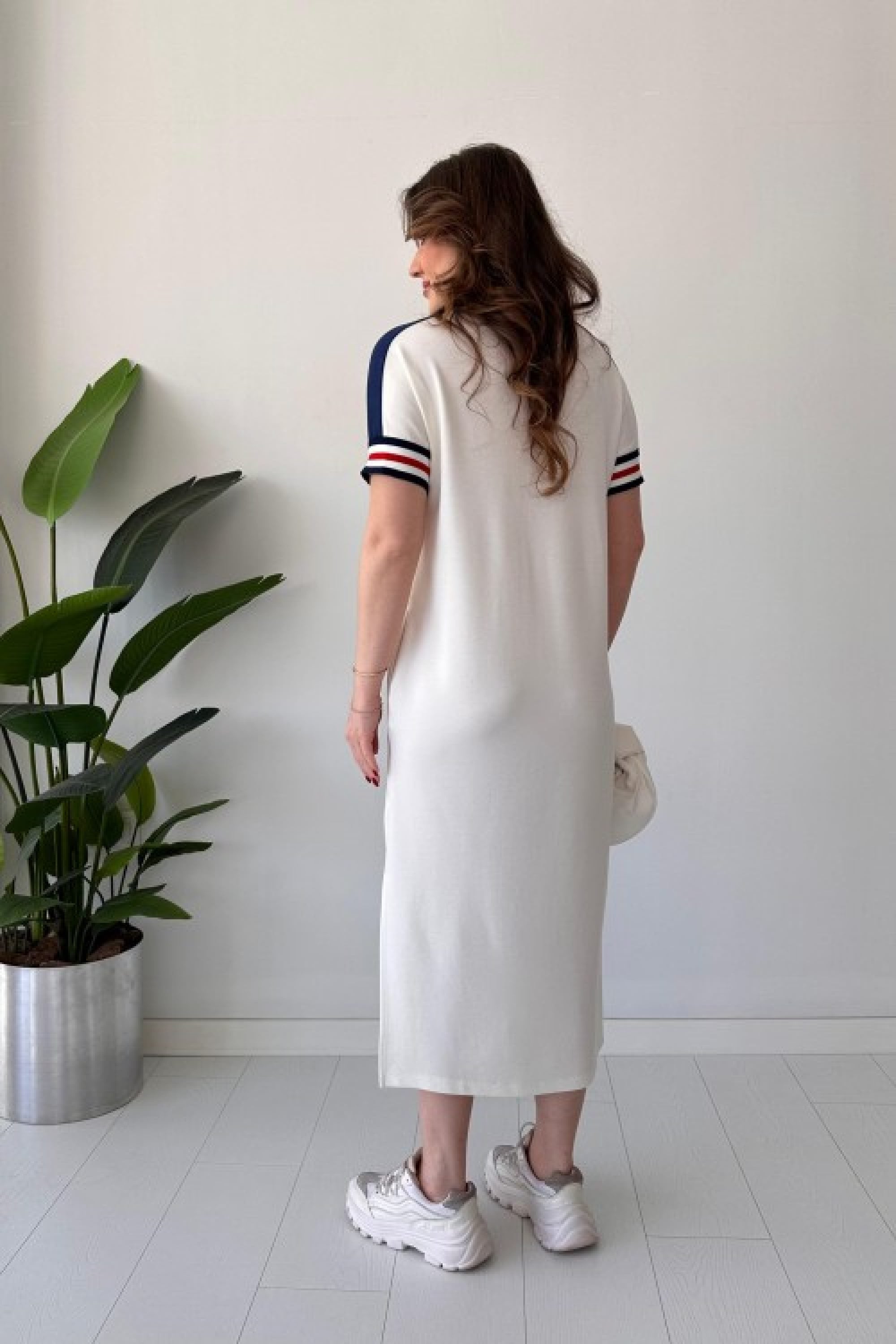 Women's Casual Sailor Lapel Long Dress