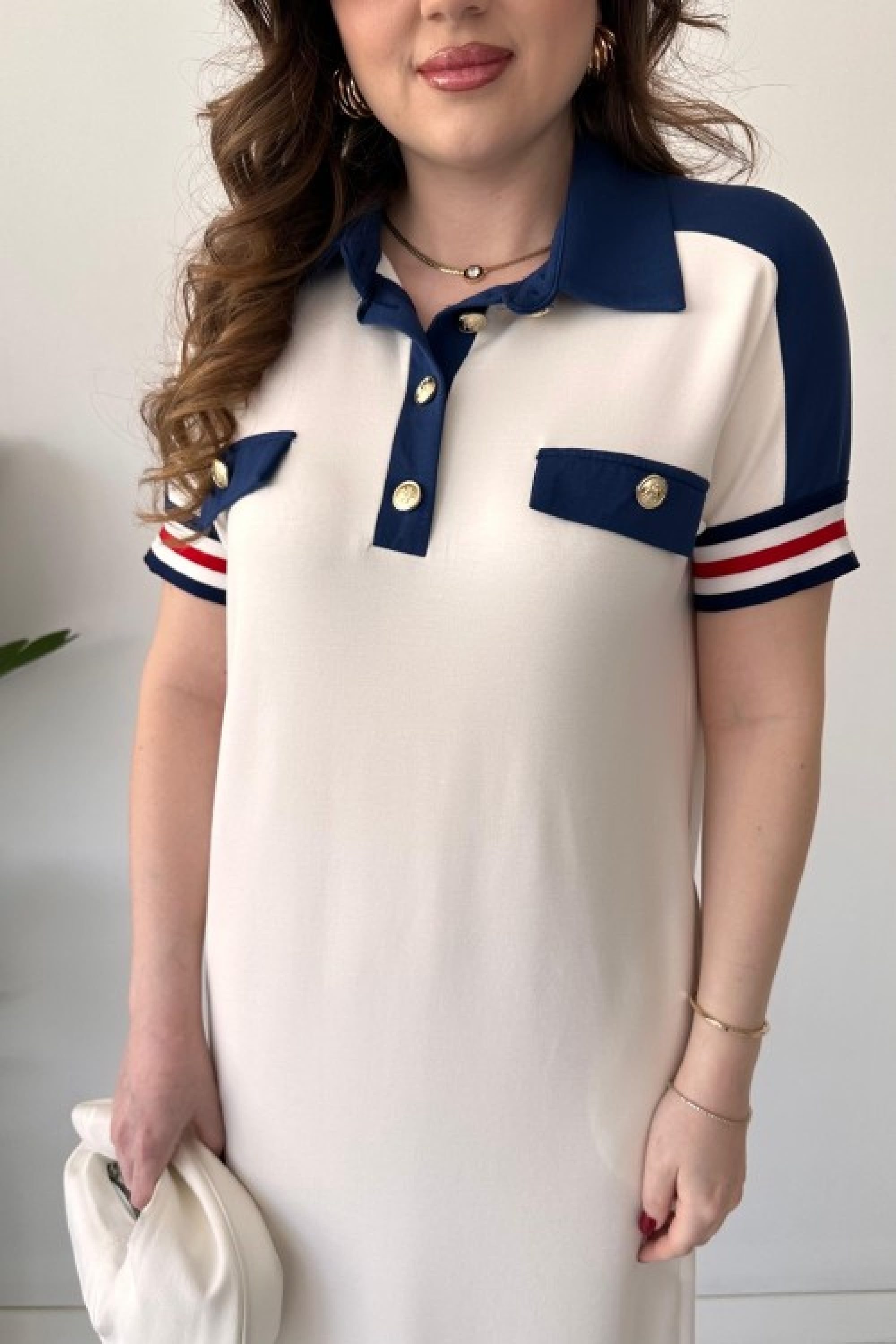 Women's Casual Sailor Lapel Long Dress